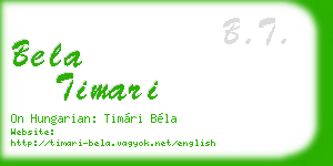 bela timari business card