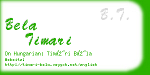 bela timari business card